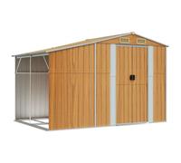 vidaXL Capanno Giardino Marrone Chiaro 277x192,5x179cm Acciaio Zincato