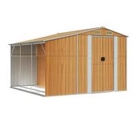 vidaXL Capanno Giardino Marrone Chiaro 277x279x179 cm Acciaio Zincato