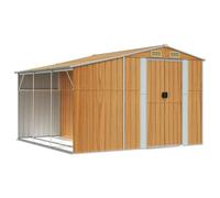 vidaXL Capanno Giardino Marrone Chiaro 277x279x179 cm Acciaio Zincato
