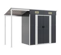 vidaXL Capanno Giardino Tetto Esteso Antracite 277x110,5x181cm Acciaio