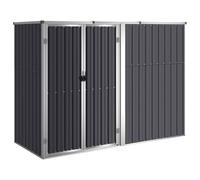 vidaXL Capanno per Attrezzi Antracite 225x89x161 cm Acciaio Zincato
