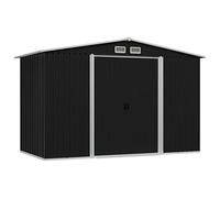 vidaXL Capanno per Attrezzi da Giardino Ventilato Ingresso a Scorrimento Robusto Casetta da Esterno Magazzino Antracite 257x205x178 cm in Acciaio