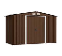 Capanno attrezzi da giardino marrone 257x205x178 cm in acciaio