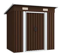 vidaXL Capanno Attrezzi da Giardino Marrone 194x121x181 cm in Acciaio