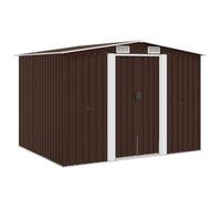 Capanno attrezzi da giardino marrone 257x205x178 cm in acciaio