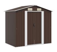 vidaXL Capanno Attrezzi da Giardino Marrone 204x132x186 cm in Acciaio