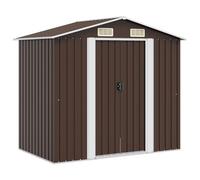vidaXL Capanno Attrezzi da Giardino Marrone 204x132x186 cm in Acciaio