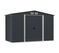 vidaXL Capanno per Attrezzi da Giardino Ventilato Ingresso a Scorrimento Robusto Casetta da Esterno Magazzino Antracite 257x205x178 cm in Acciaio