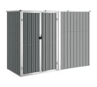 vidaXL Capanno per Attrezzi Grigio 225x89x161 cm in Acciaio Zincato