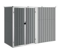 vidaXL Capanno per Attrezzi Grigio 225x89x161 cm in Acciaio Zincato