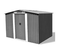 Capanno per Attrezzi in Metallo Grigio 257x205x178 cm - Vidaxl