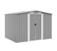 vidaXL Capanno per Attrezzi in Metallo Grigio 257x205x178 cm