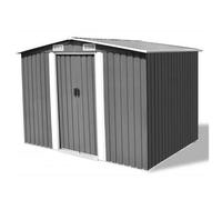 VIDAXL - Capanno per Attrezzi in Metallo Grigio 257x205x178 cm