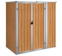vidaXL Capanno per Attrezzi Marrone 161x89x161 cm in Acciaio Zincato