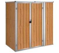 vidaXL Capanno per Attrezzi Marrone 161x89x161 cm in Acciaio Zincato