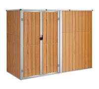 Capanno per attrezzi marrone 225x89x161 cm in acciaio zincato