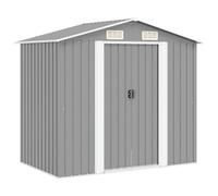 vidaXL Capanno per Attrezzi in Metallo Grigio 204x132x186 cm