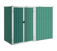 vidaXL Capanno per Attrezzi Verde 225x89x161 cm in Acciaio Zincato