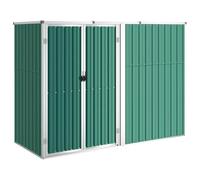 vidaXL Capanno per Attrezzi Verde 225x89x161 cm Acciaio Zincato
