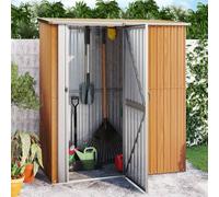 vidaXL Capanno per Biciclette Marrone 180,5x97x209,5cm Acciaio Zincato