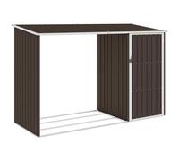 vidaXL Capanno per Legna da Giardino 245x98x159 cm in Acciaio Zincato