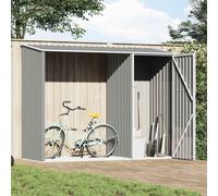 vidaXL Capanno per Legna Grigio 245x98x159 cm in Acciaio Zincato
