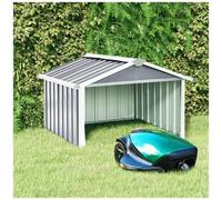 vidaXL Capanno per Robot Tosaerba 92x97x63 cm Acciaio Zincato Grigio