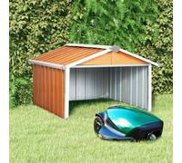 vidaXL Capanno per Robot Tosaerba 92x97x63 cm Acciaio Zincato Marrone