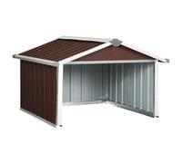 vidaXL Capanno per Robot Tosaerba 92x97x63 cm Acciaio Zincato Marrone