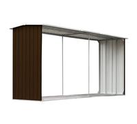 Capannone da Giardino in Acciaio Zincato 330x92x153cm Marrone