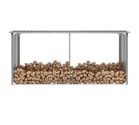 vidaXL Capannone da Giardino in Acciaio Zincato 330x92x153cm Grigio