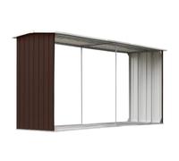 vidaXL Capannone da Giardino in Acciaio Zincato 330x92x153cm Marrone