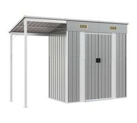 Capannone tetto esteso grigio chiaro 277x110,5x181cm acciaio