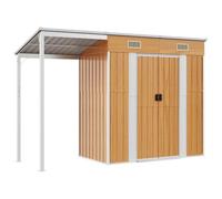 VIDAXL - Capannone Tetto Esteso Marrone Chiaro 277x110,5x181cm Acciaio - SPEDIZIONE GRATUITA