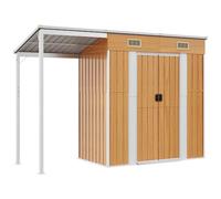 VIDAXL - Capannone Tetto Esteso Marrone Chiaro 277x110,5x181cm Acciaio - SPEDIZIONE GRATUITA