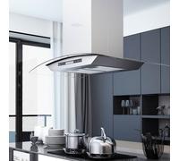 vidaXL Cappa a Isola 90cm con Display LCD e Sensore Touch 756 m³/h LED