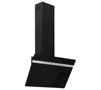 vidaXL Cappa a Parete 60 cm in Acciaio e Vetro Temperato Nero