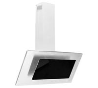 vidaXL Cappa a Parete 90 cm in Acciaio Inox e Vetro Temperato Argento