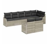 vidaXL Caratteristiche del Set di Divani da Giardino 8 Pezzi con Cuscini Grigio Chiaro Polyrattan Modulare Sezionale Spazio per Raccogliere Design Resistente agli Agenti Atmosferici Mobili da Patio