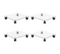 vidaXL Carrelli Porta Piante 4 pz 35x35 cm Vetro Temperato Quadrati