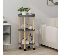 vidaXL Carrello 3 Ripiani Grigio 38x38x82 cm Legno Multistrato e Pino