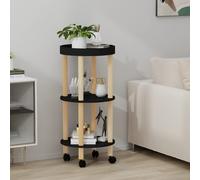 vidaXL Carrello 3 Ripiani Nero 38x38x82 cm in Legno Multistrato e Pino