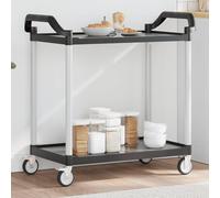 vidaXL Carrello a 2 Ripiani Nero 99x50x97 cm in Alluminio