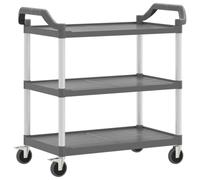 Carrello a 3 ripiani grigio 99x50x96 cm in alluminio