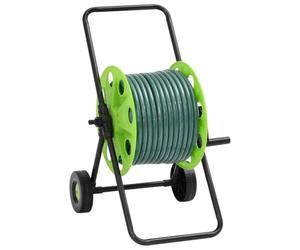 vidaXL Carrello Avvolgitubo Verde con Set Raccordi Tubo 0,75" 30 m PVC