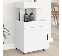vidaXL Carrello Bar Bianco 50x41x89 cm in Legno Multistrato