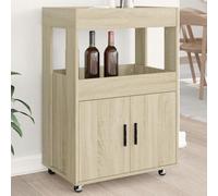 vidaXL Carrello Bar Rovere Sonoma 60x39,5x89 cm in Legno Multistrato