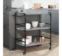 vidaXL Carrello Cucina Grigio Sonoma 81,5x41x92,5 cm Legno Multistrato