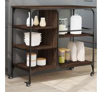 vidaXL Carrello Cucina Rovere Marrone 100x45x89,5 cm Legno Multistrato
