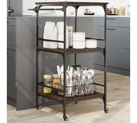 vidaXL Carrello Cucina Rovere Marrone 60,5x50x105 cm Legno Multistrato